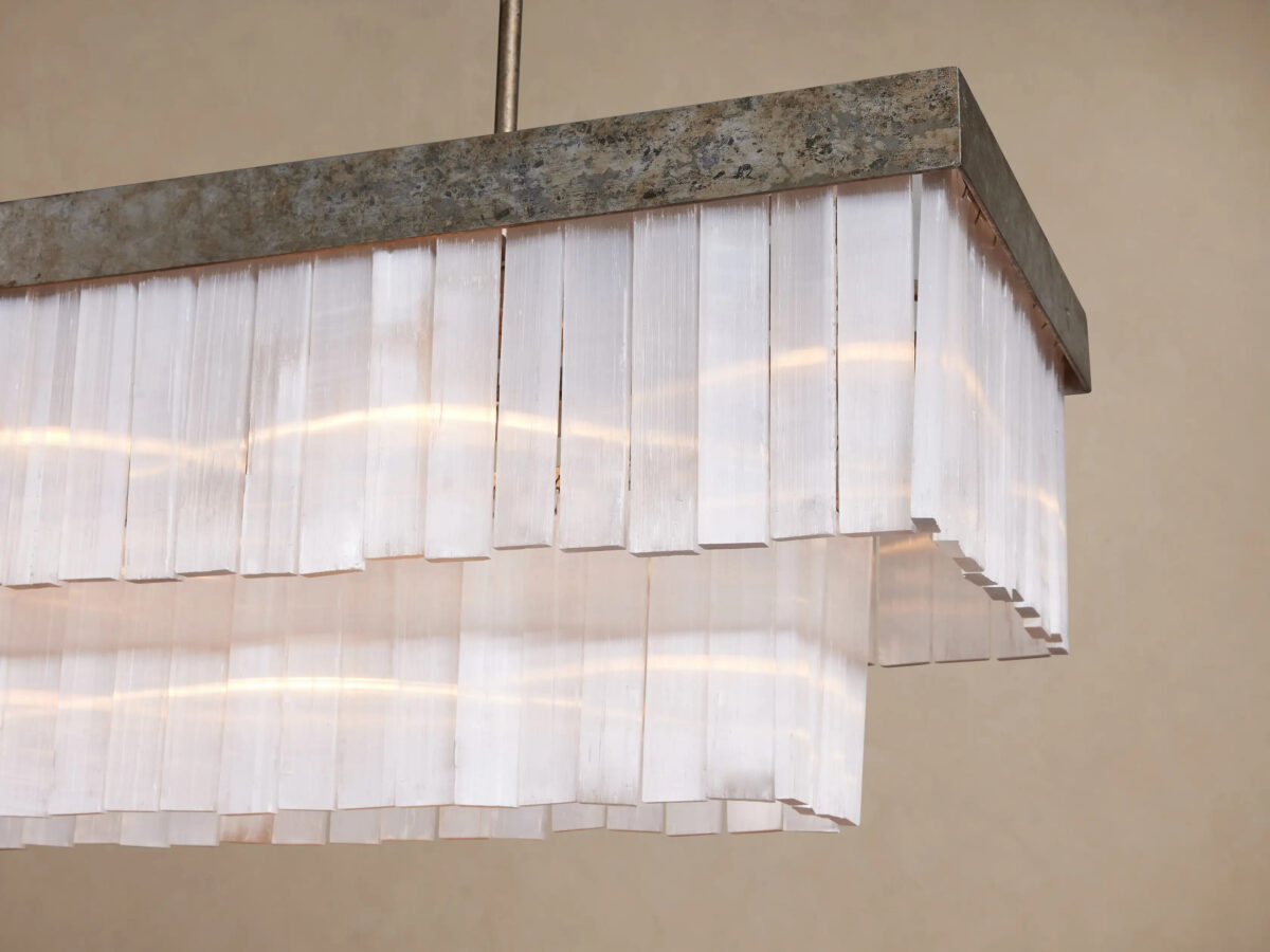 GV Selenite Chandelier Rectangular 49 Inch - Image 3