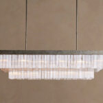 GV Selenite Chandelier Rectangular 49 Inch