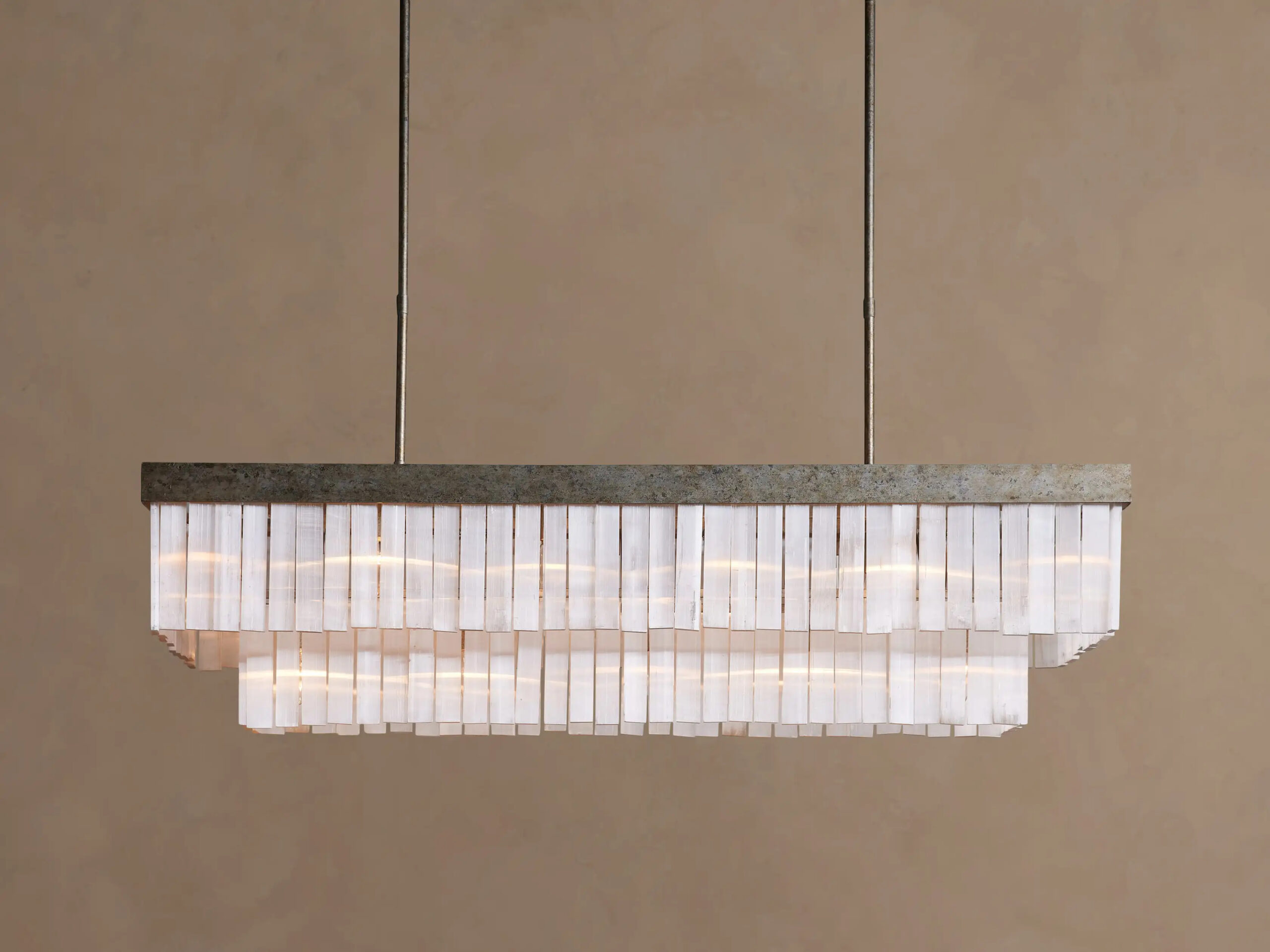 662036H436_SB260112 GV Selenite Chandelier Rectangular 49 Inch - Image 1