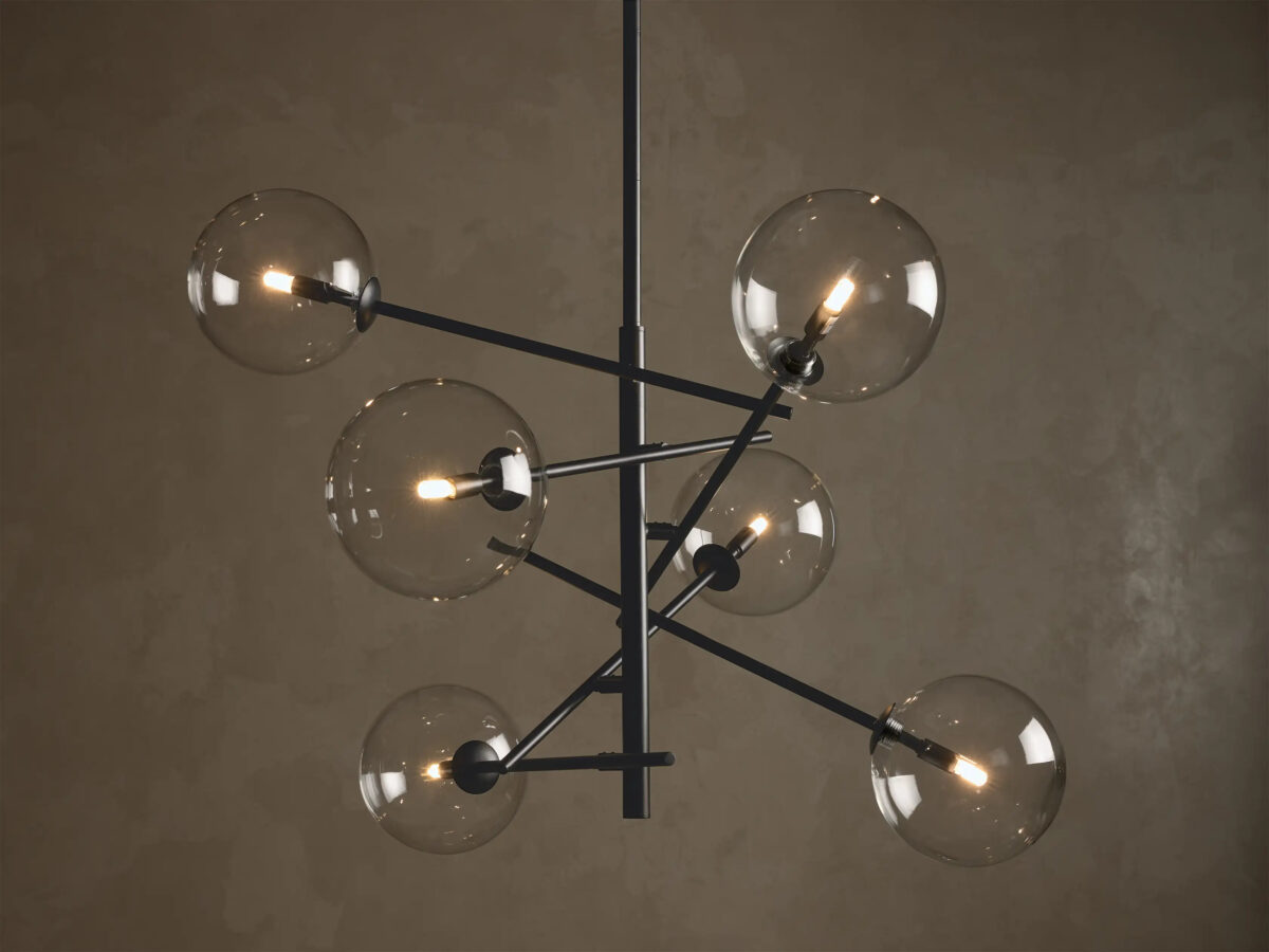 GV Roscoe Brass Globe Light Chandelier - Image 5