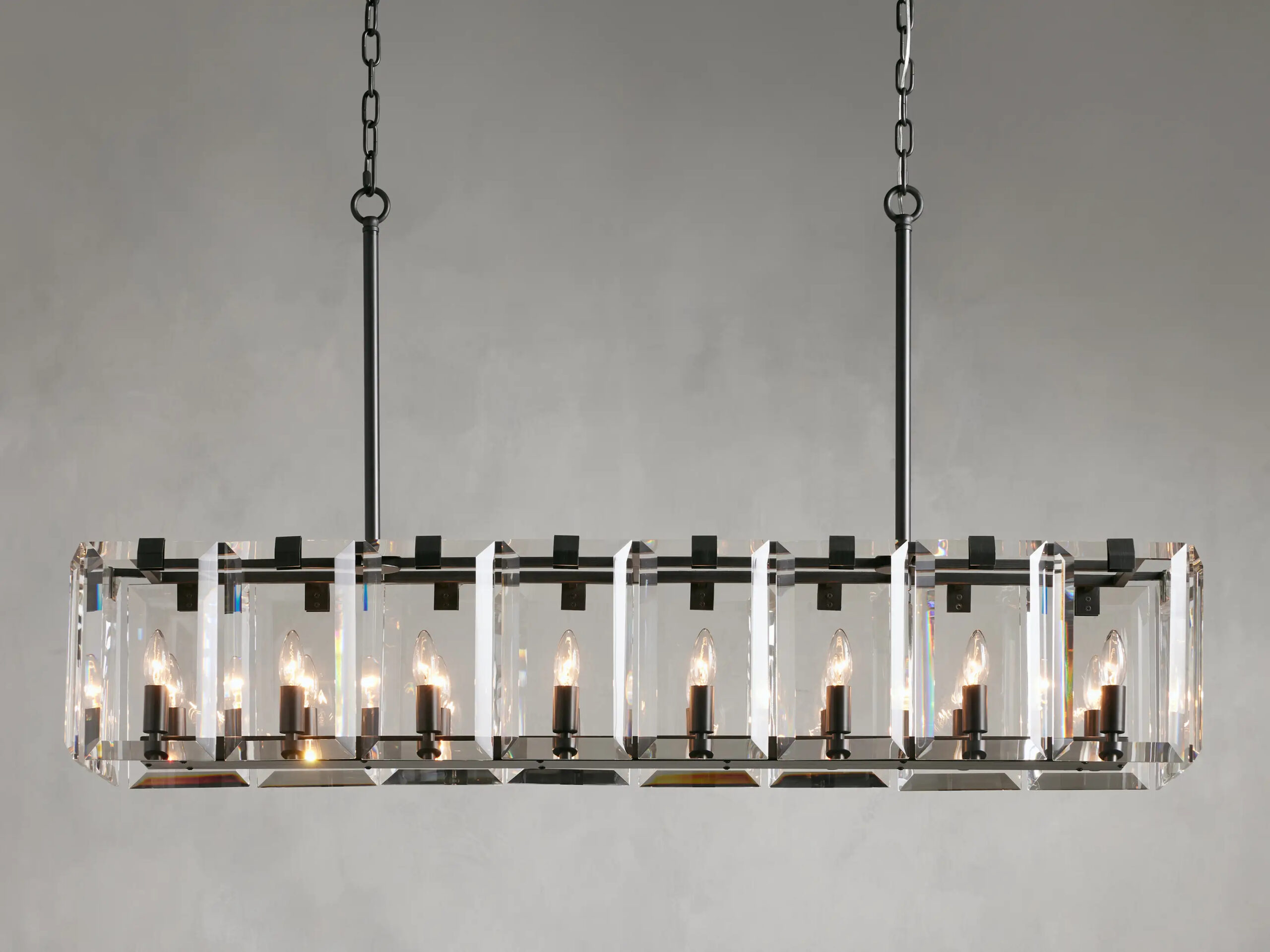 662036H738_J230515 GV Amaya Modern Crystal Light Rectangular Chandelier - Image 1
