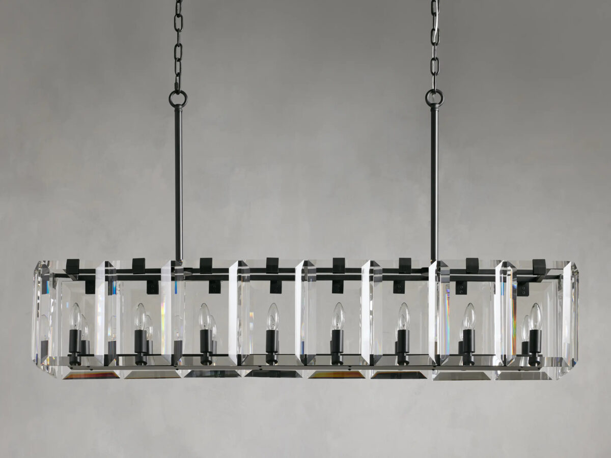 GV Amaya Modern Crystal Light Rectangular Chandelier - Image 3