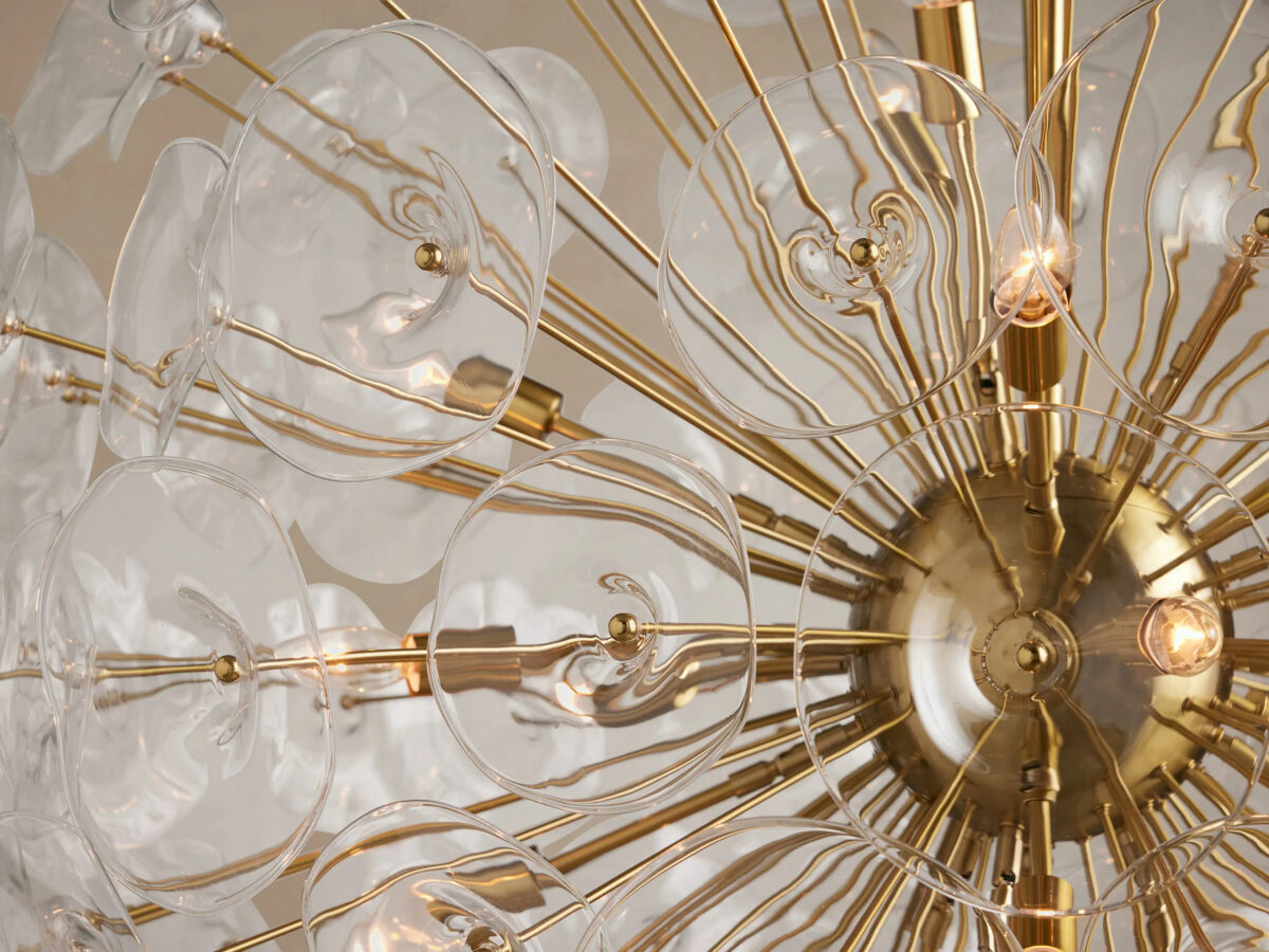 GV Brass Chandelier Lily Round 19 Light - Image 3