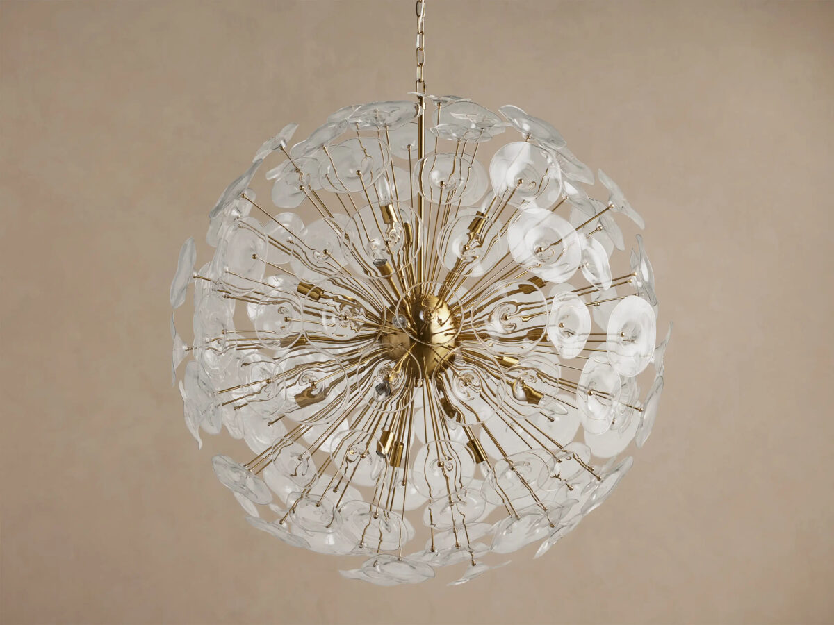 GV Brass Chandelier Lily Round 19 Light - Image 2