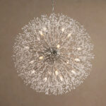 GV Dandelion 43 Inch Round Silver Crystal Chandelier