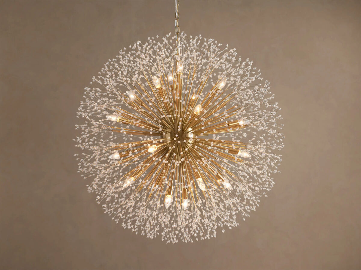 GV Dandelion Round Crystal Chandelier 30 Inch Silver - Image 5
