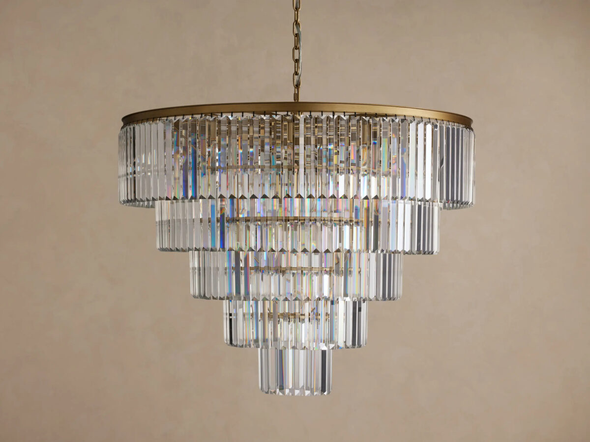 GV Leyland 48 Inch Deco K9 Chandelier in Brass - Image 2
