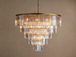 GV Leyland 48 Inch Deco K9 Chandelier in Brass