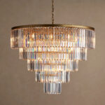 GV Leyland 48 Inch Deco K9 Chandelier in Brass