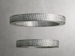GV Modern Glass Light 2 Tier Round Nickel Chandelier - Image 2