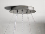 GV Modern Glass Light 2 Tier Round Nickel Chandelier - Image 4
