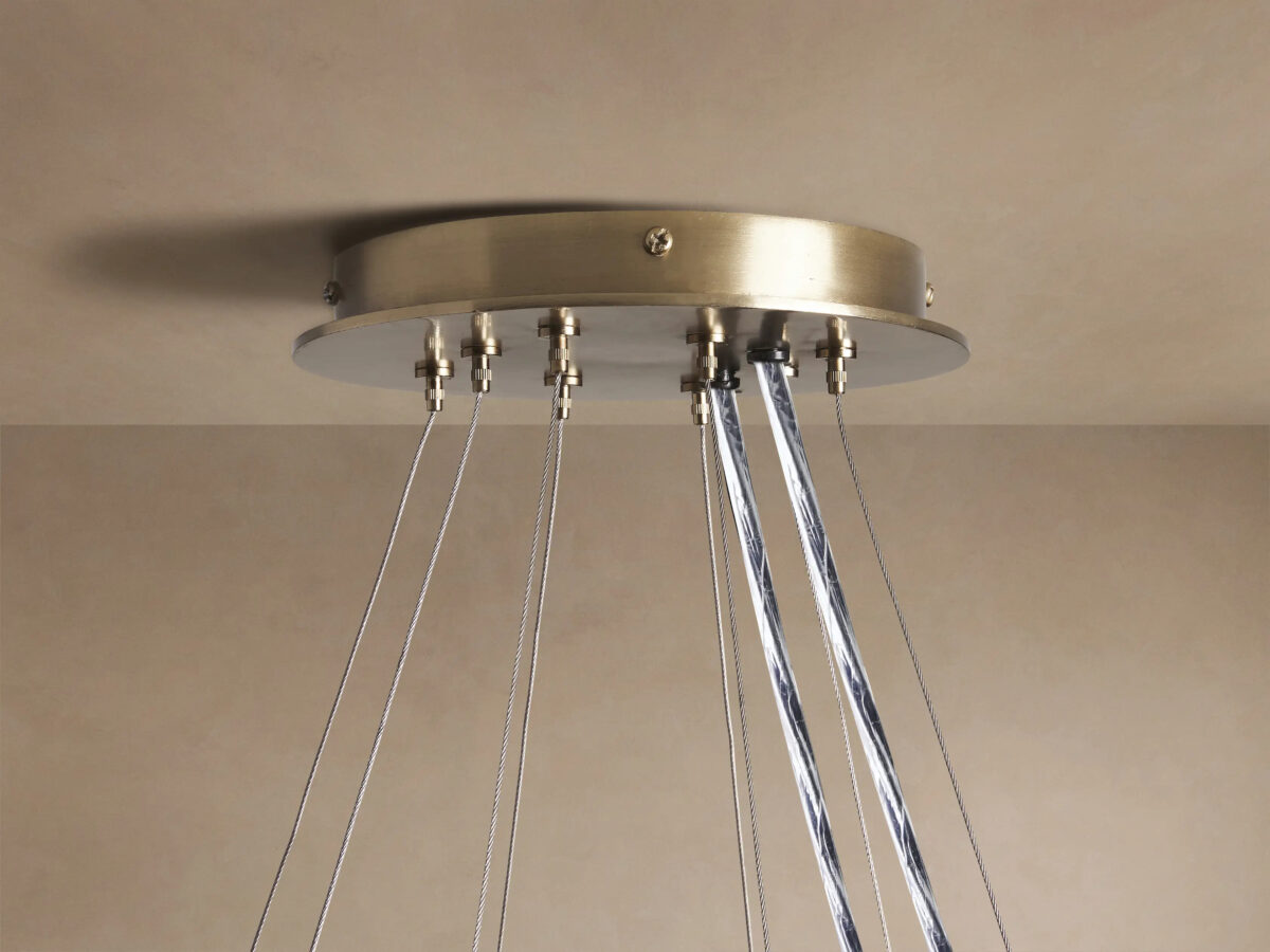 GV Modern Brass Light 2 Tier Round Chandelier - Image 4