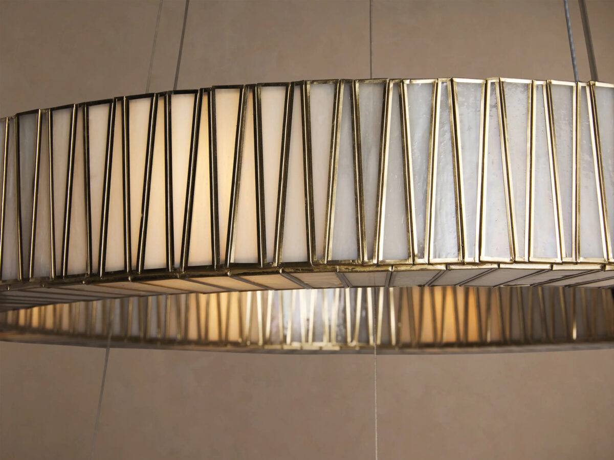 GV Modern Brass Light 2 Tier Round Chandelier - Image 3