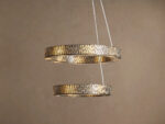 GV Modern Brass Light 2 Tier Round Chandelier