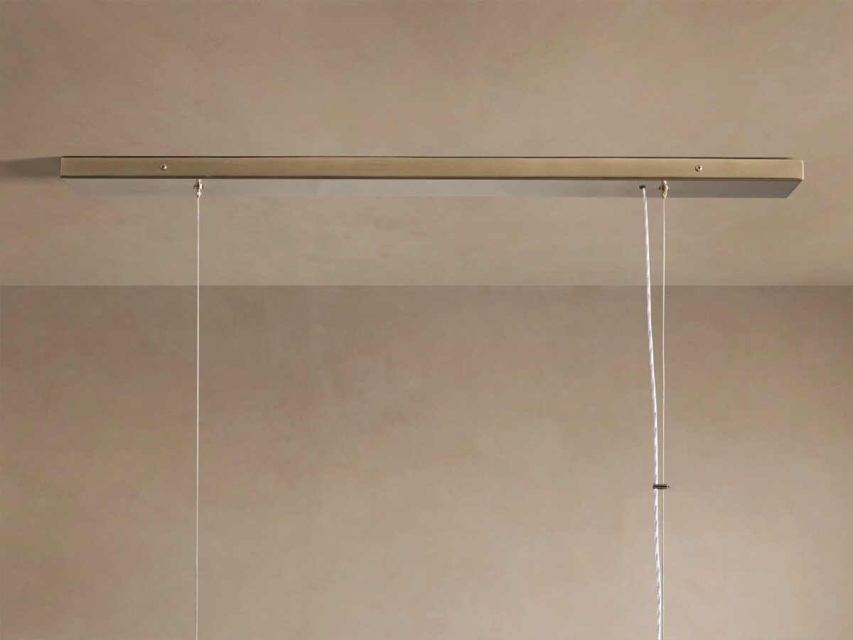 GV Brass Chandelier Rectangular Glass Light - Image 4