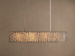 GV Brass Chandelier Rectangular Glass Light