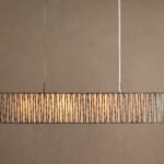 GV Brass Chandelier Rectangular Glass Light