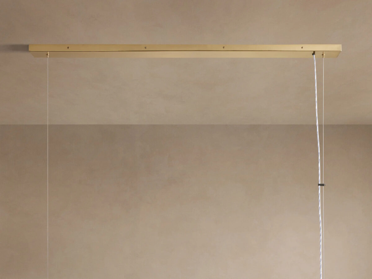 GV Brass Chandelier Rectangular Glass Light - Image 8