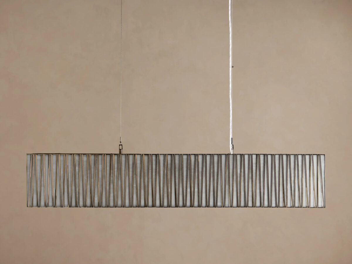 GV Brass Chandelier Rectangular Glass Light - Image 6