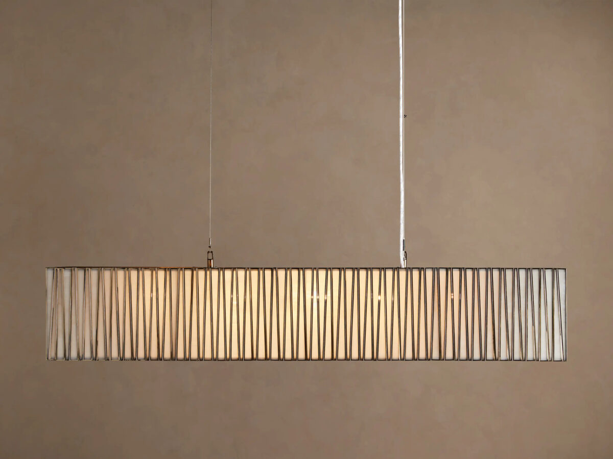 GV Brass Chandelier Rectangular Glass Light - Image 5