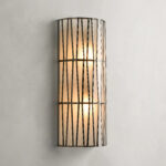 GV Jeunet Nickel Glass Sconce 24 Inch Wall Light