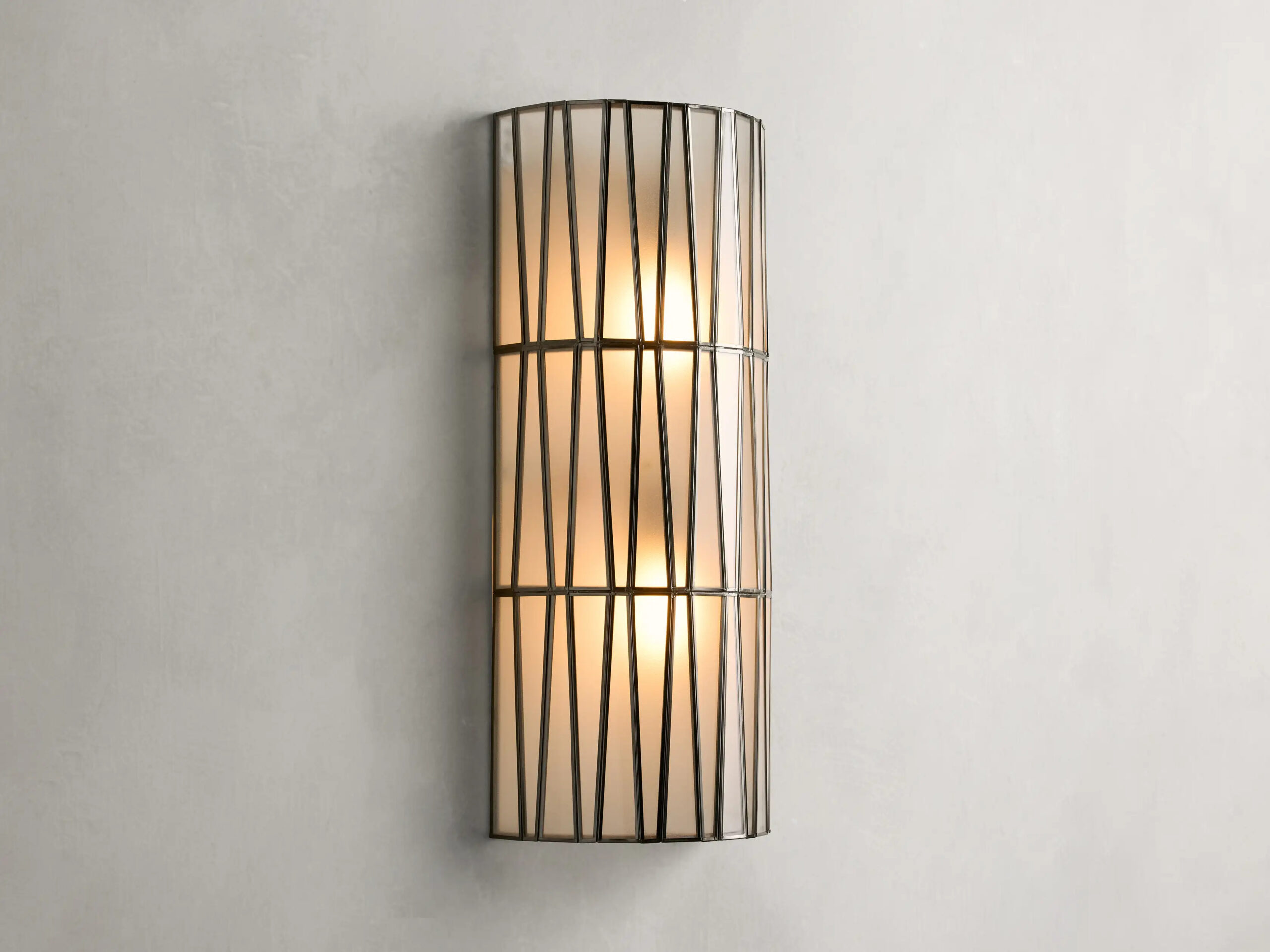 662082H337_CK240426 GV Jeunet Nickel Glass Sconce 24 Inch Wall Light - Image 1