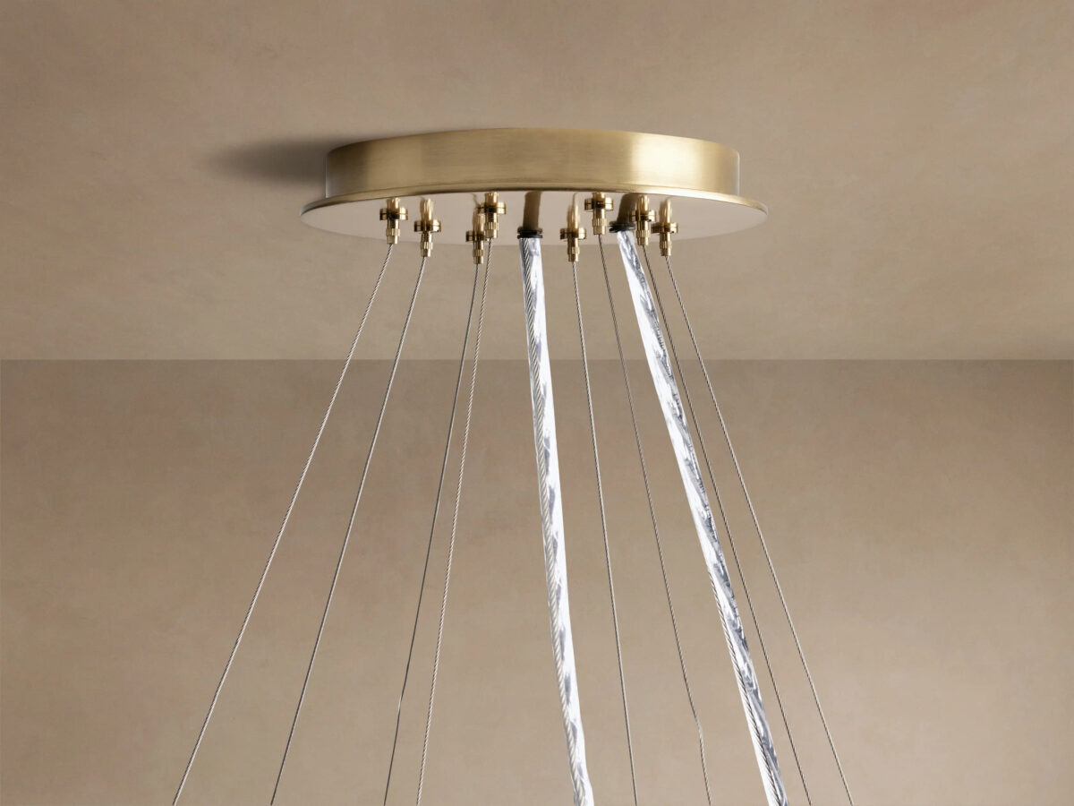 GV Modern Brass Light 2 Tier Round Chandelier - Image 8