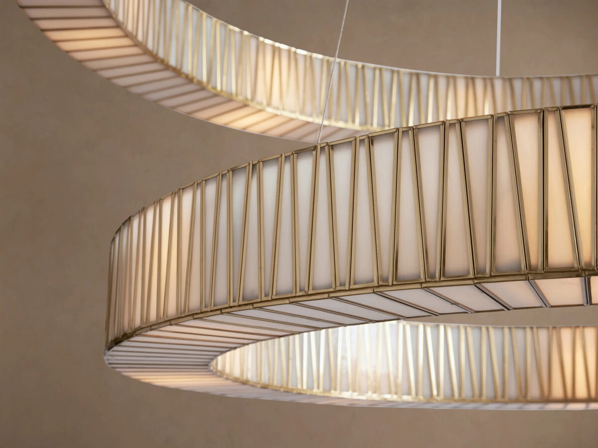 GV Modern Brass Light 2 Tier Round Chandelier - Image 7
