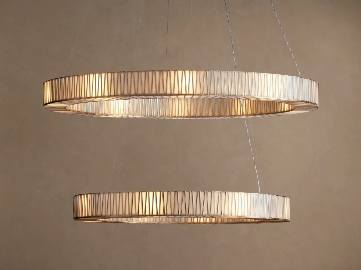 GV Modern Brass Light 2 Tier Round Chandelier - Image 5
