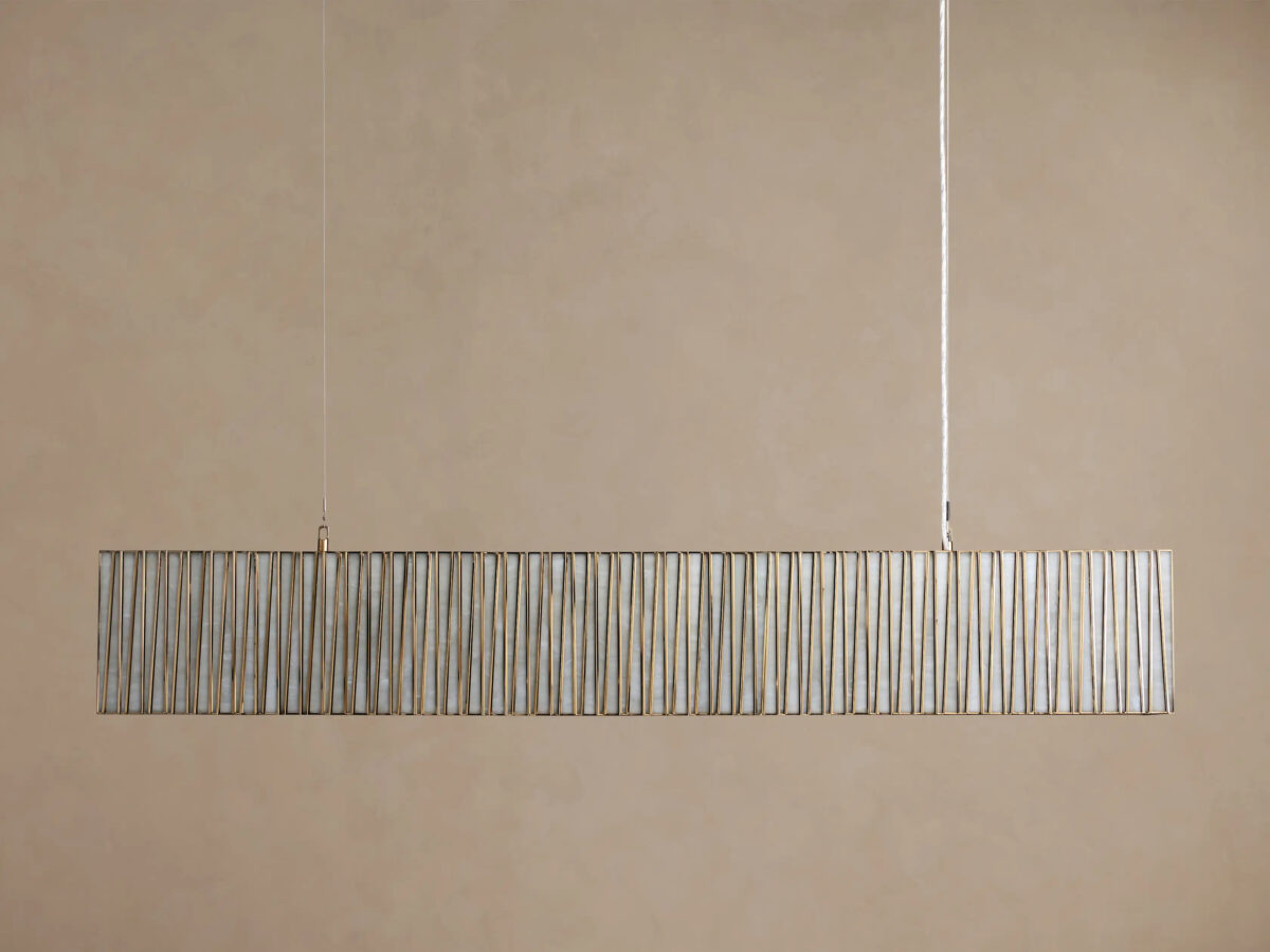 GV Brass Chandelier Rectangular Glass Light - Image 10