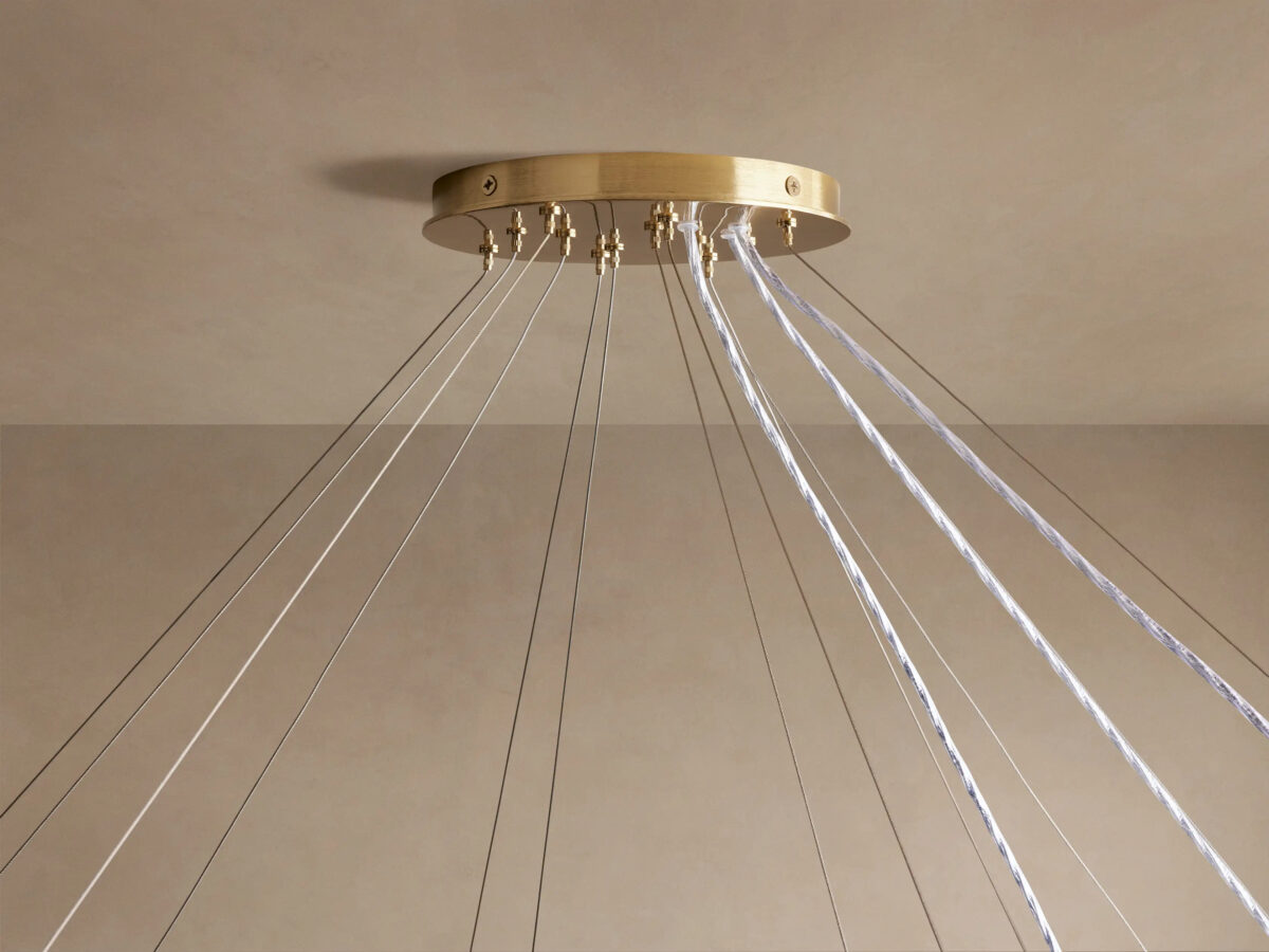 GV Brass Glass Chandelier 3 Tier Round - Image 5