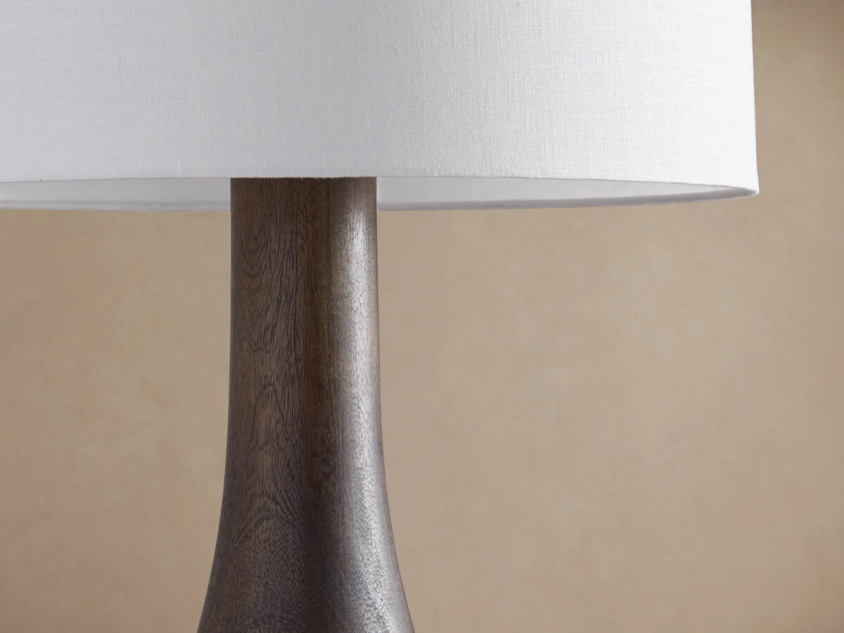 GV Briar Wood Floor Lamp in Espresso with Linen Shade - Image 3