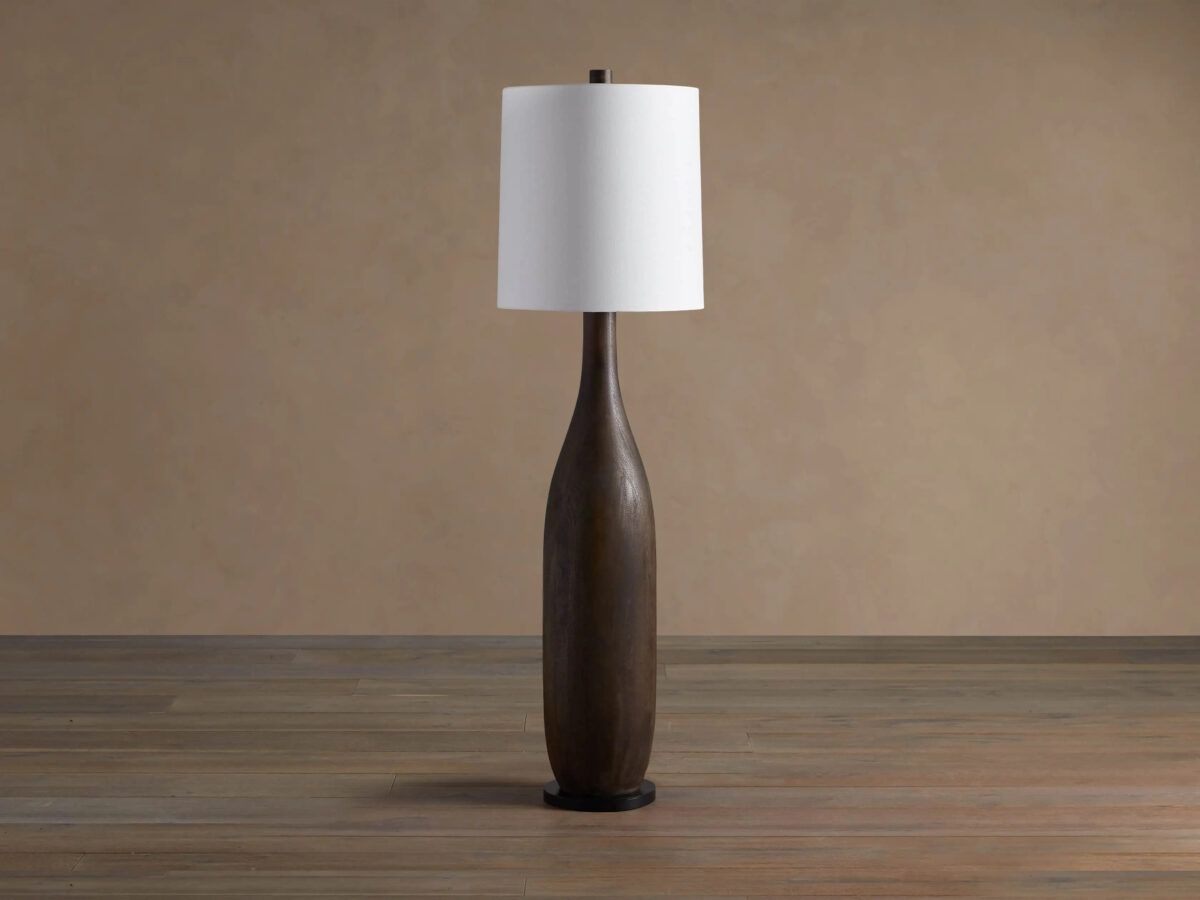 GV Briar Wood Floor Lamp in Espresso with Linen Shade - Image 2