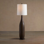 GV Briar Wood Floor Lamp in Espresso with Linen Shade