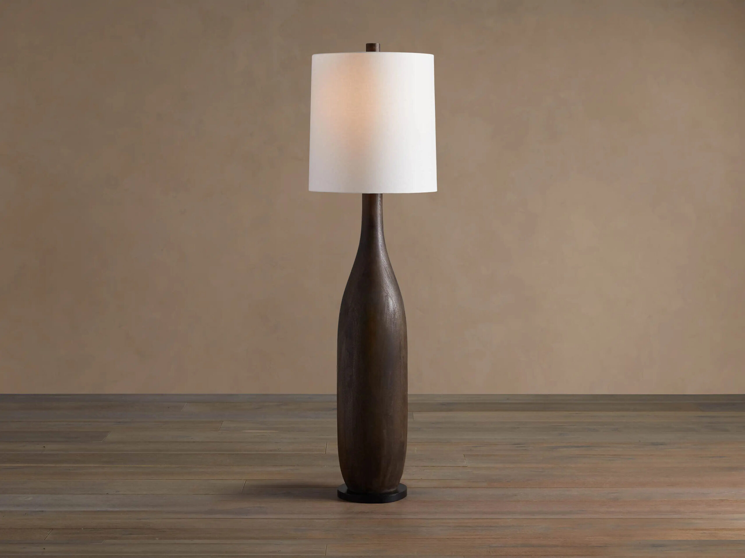 66230L168KT_U260112 GV Briar Wood Floor Lamp in Espresso with Linen Shade - Image 1