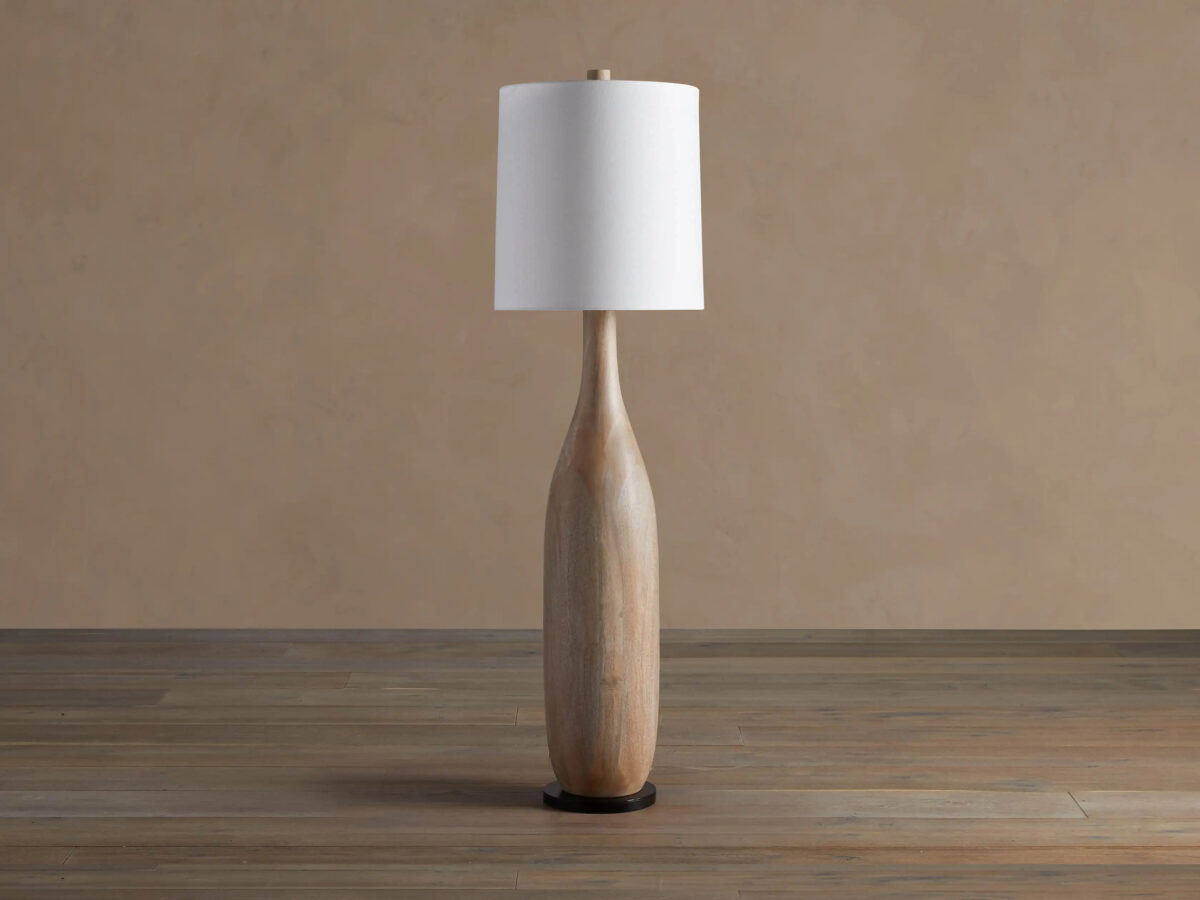 GV Briar Wood Floor Lamp in Natural with Linen Shade - Image 2