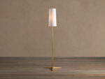 GV Lancia Brass Floor Lamp with Linen Shade