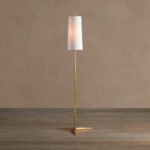 GV Lancia Brass Floor Lamp with Linen Shade