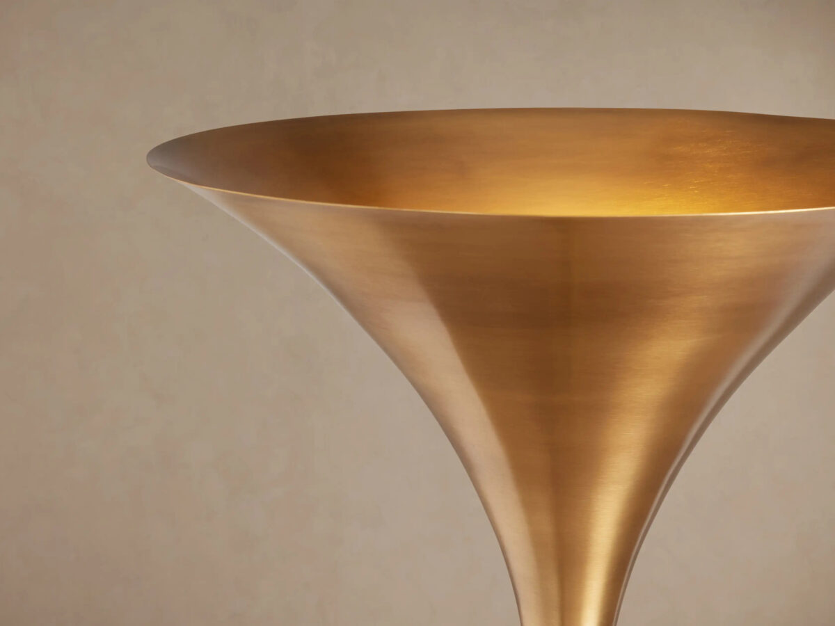 GV Brass Tulip Lamp Tultz Burnished Iron Floor Lamp - Image 2