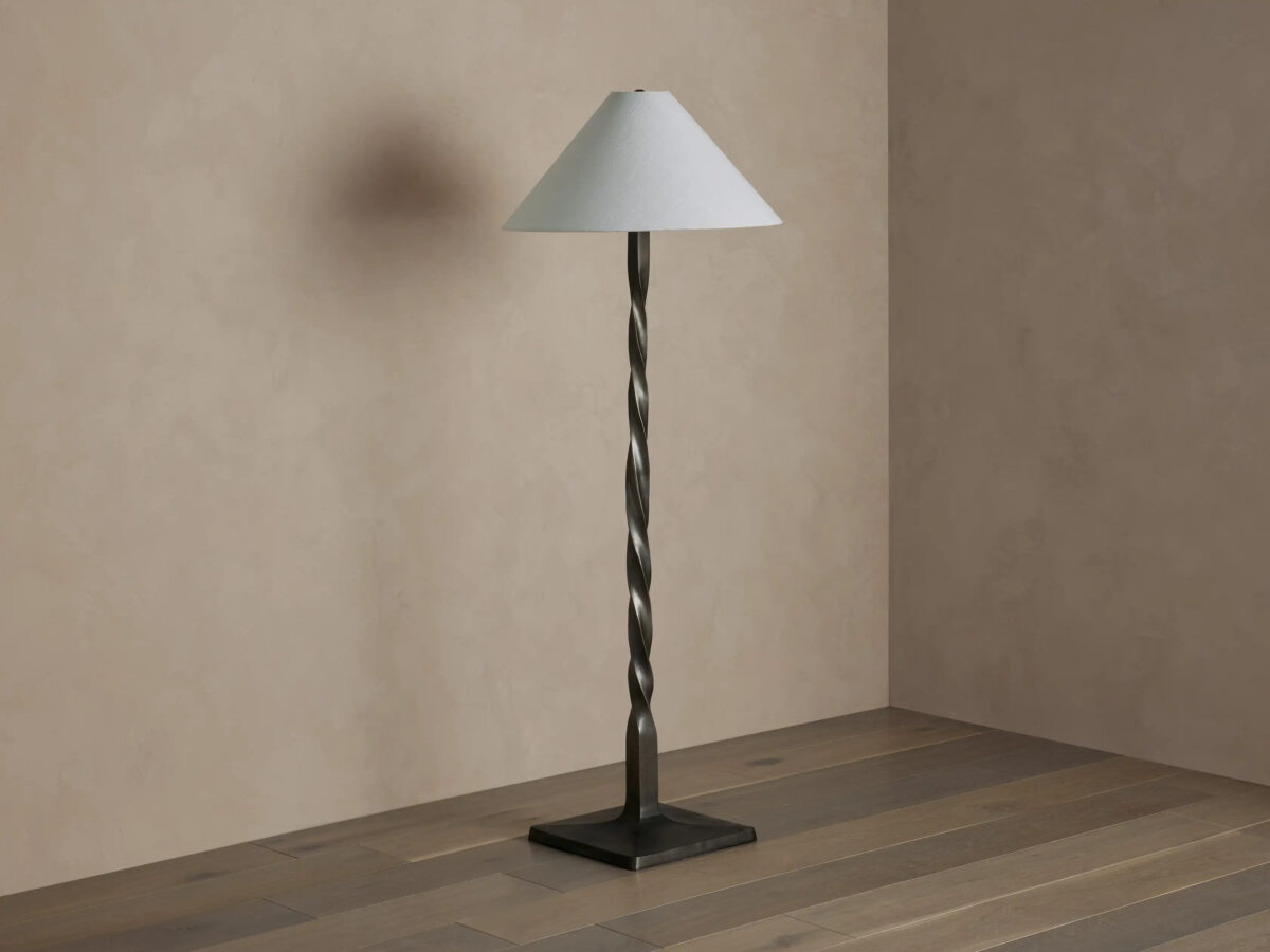 GV Jayne Pewter Floor Lamp with Linen Shade - Image 3