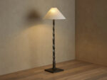 GV Jayne Pewter Floor Lamp with Linen Shade