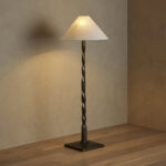 GV Jayne Pewter Floor Lamp with Linen Shade