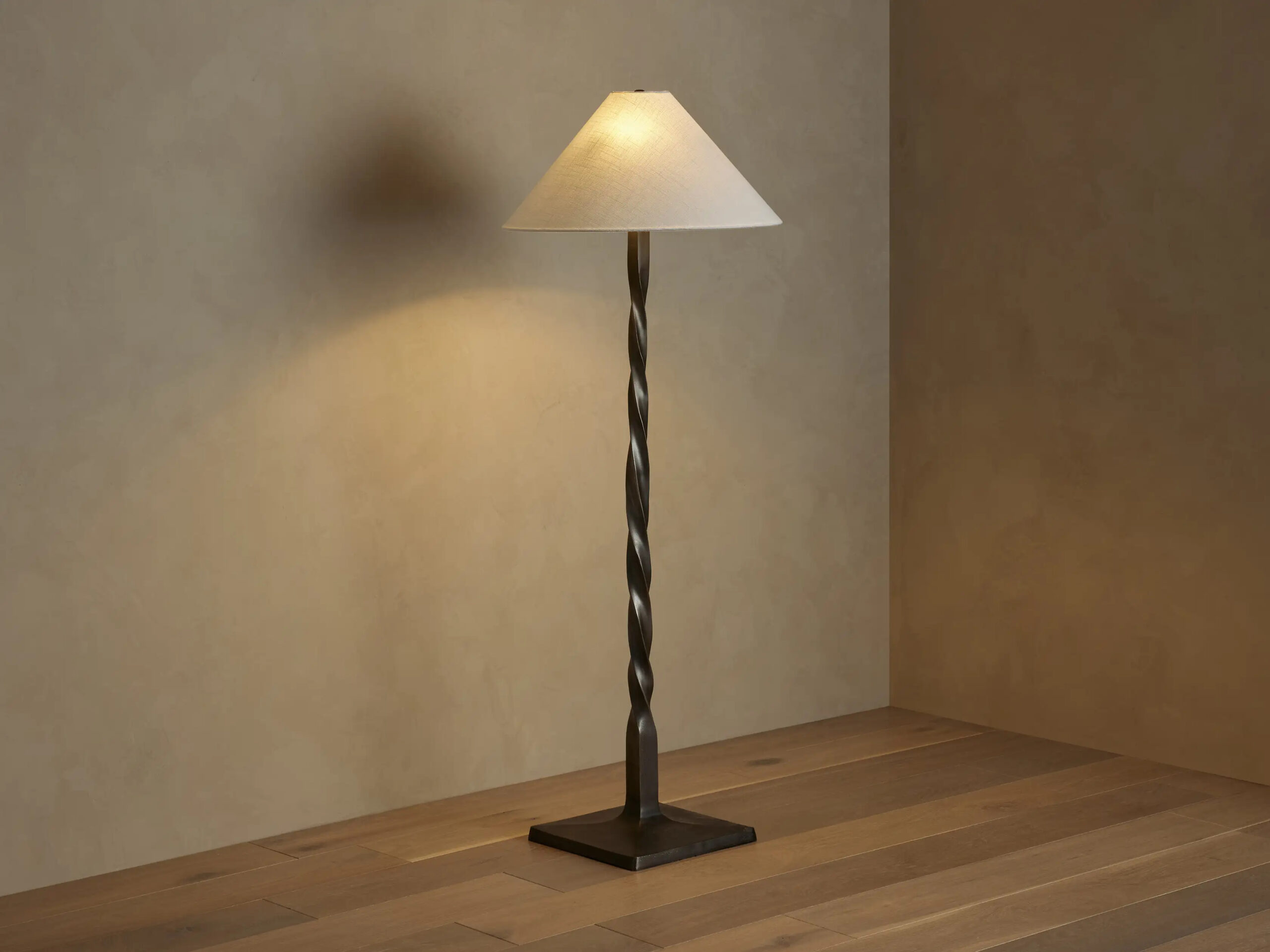 663298L728KT_R250513 GV Jayne Pewter Floor Lamp with Linen Shade - Image 1