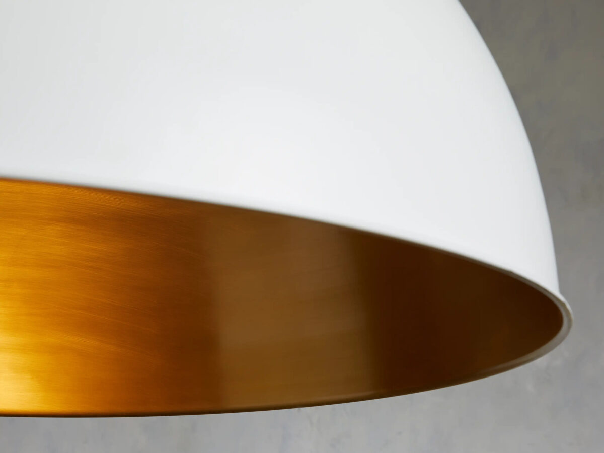 GV Brass Dome Pendant in White 36 Inch - Image 2