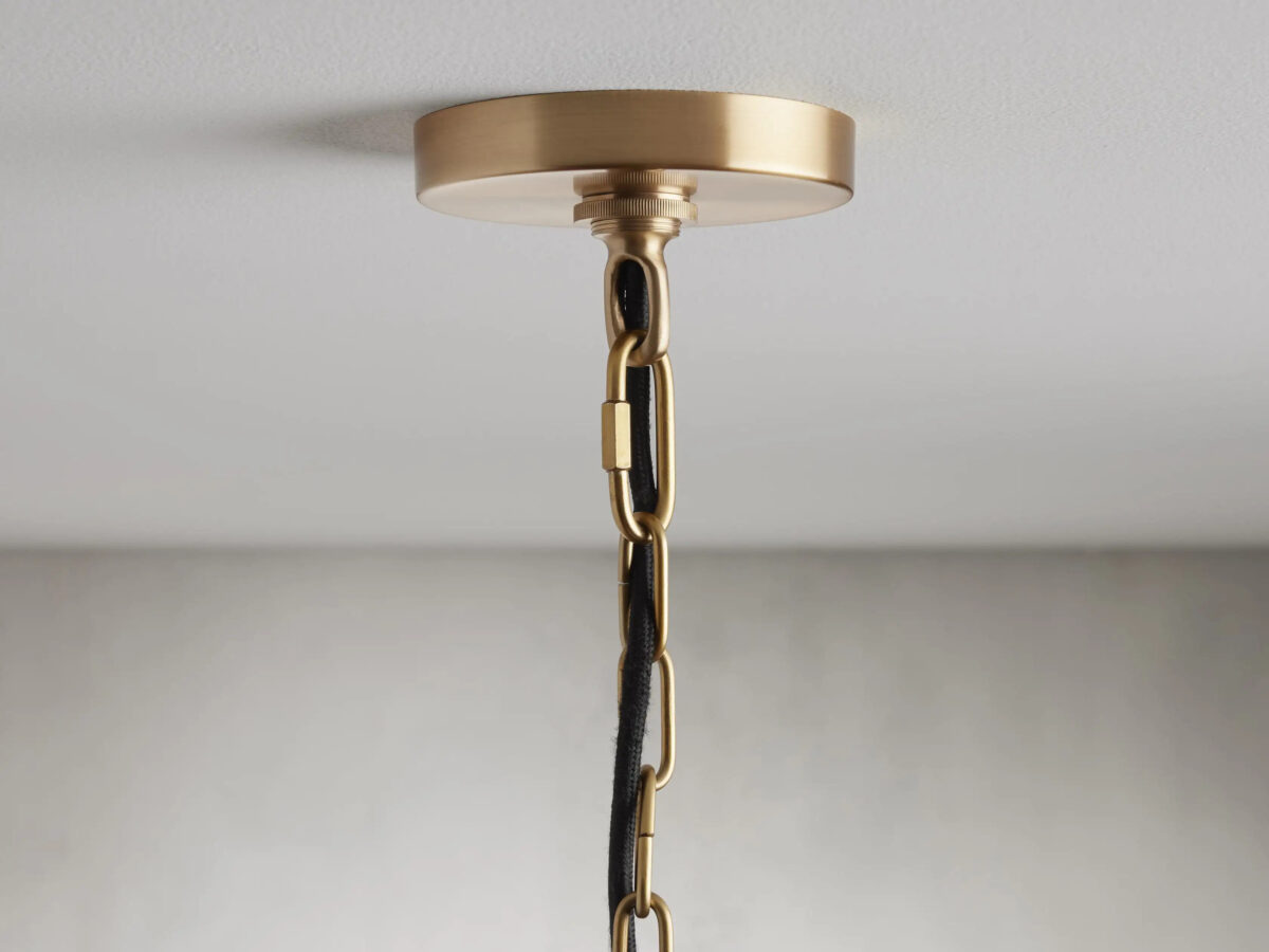 GV Brass Dome Pendant in White 36 Inch - Image 4