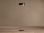 GV Oliver Brass Floor Lamp with Black Shade