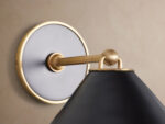 GV Black Brass Sconce with Matte Cone Shade - Image 3