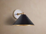 GV Black Brass Sconce with Matte Cone Shade - Image 2