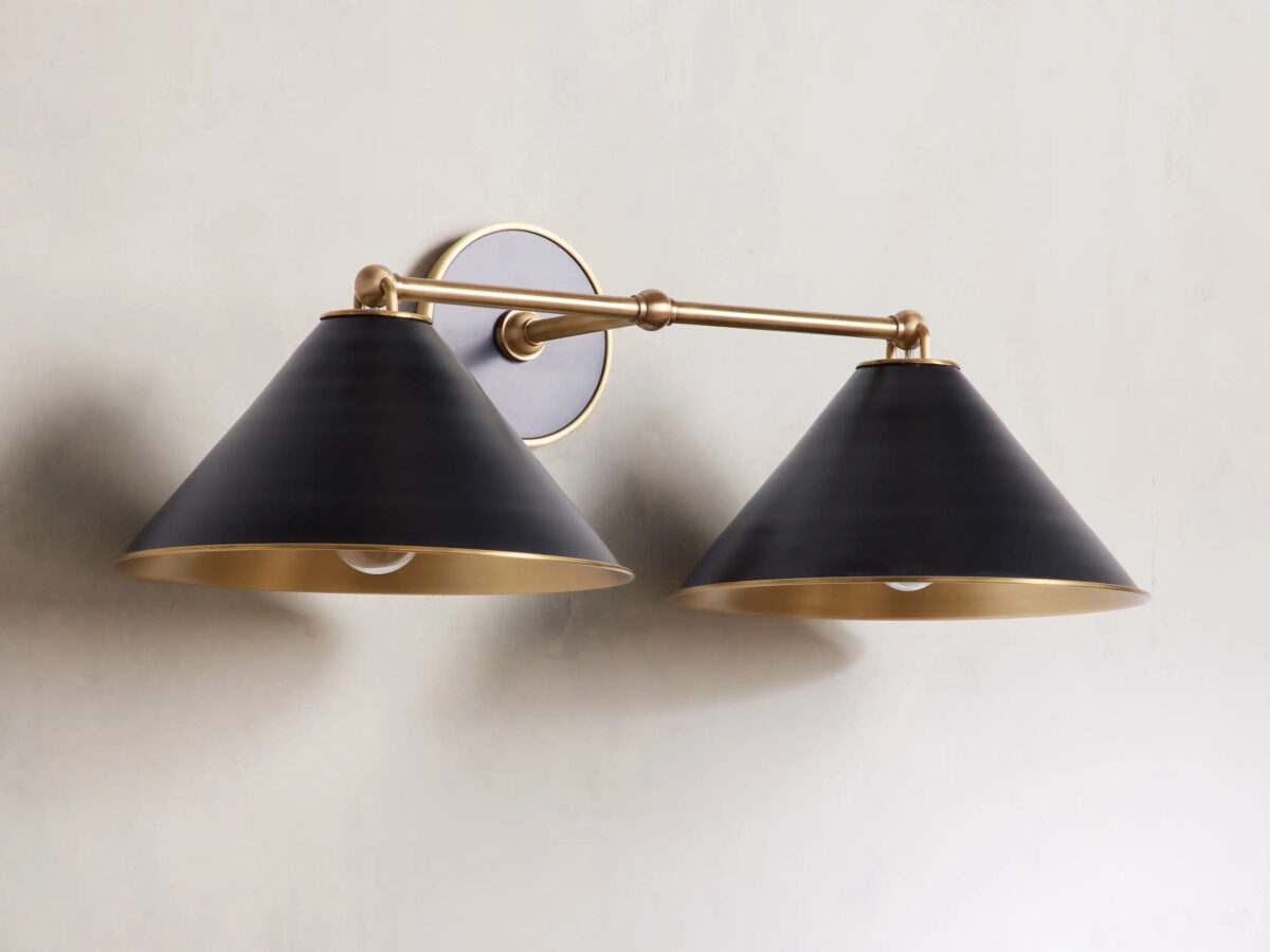 GV Arno Brass Modern Sconce in Matte Black - Image 2