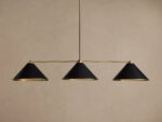 GV Linear Brass Light Black 3 Light Chandelier - Image 2